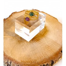 Γυναικείο ασημένιο δαχτυλίδι επίχρυσο με ζιργκόν (SR27)